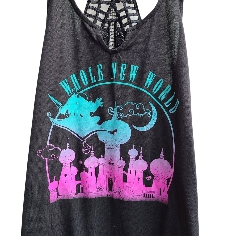 Disney Aladdin Jasmine Whole New World Cutout Tank Top Youth L (Fits Women XS) - Picture 3 of 7